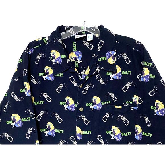 Caribbean Soul Got Salt Parrot Button Shirt Men XXL Vacation Hawaiian Resortwear - Picture 2 of 6